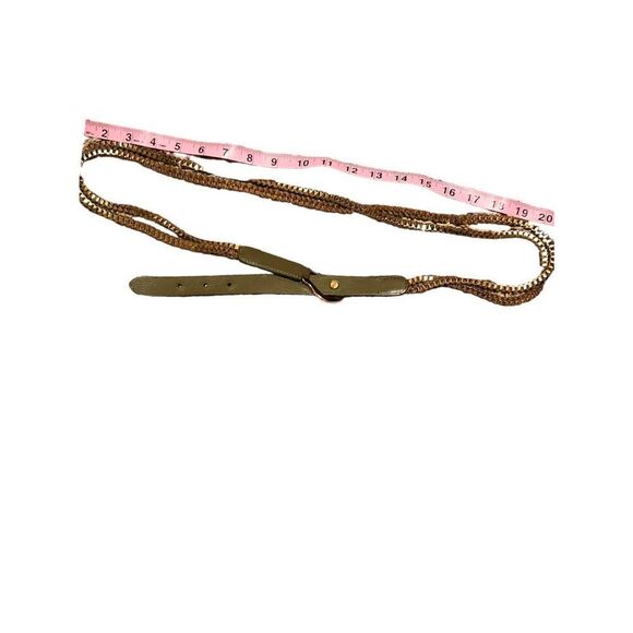 Women's beige grey and gold three chain adjustable belt 50" - Picture 3 of 4